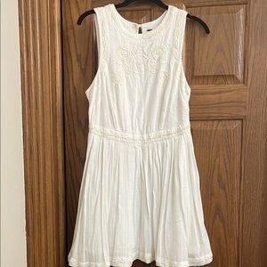 Free People White Birds of a Feather Mini Dress
